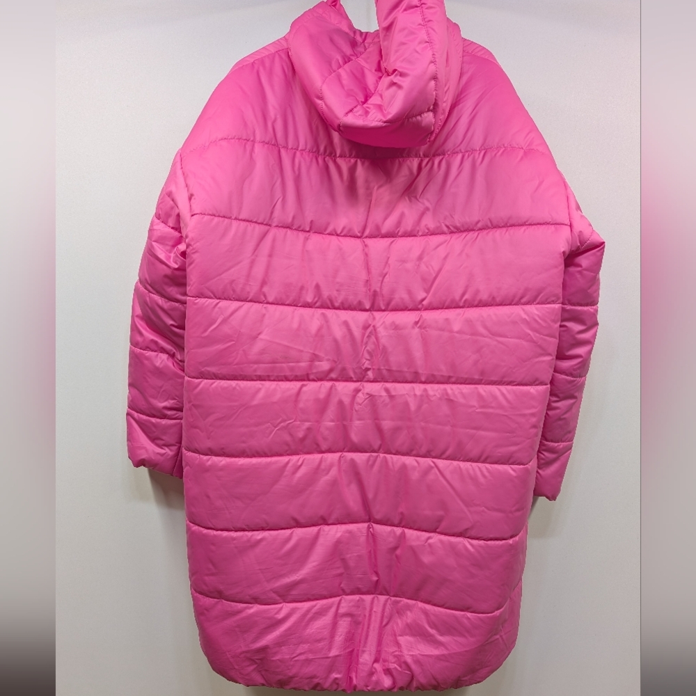 Nike Bright Pink Long Puffer Jacket with Hood - Picture 2 of 6